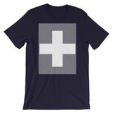 White Criss White Cross Unisex T-Shirt Abyssinian Kiosk Equal Arm Cross Christian Criss Cross Lines Bella Canvas Original Art Fashion Cotton Apparel Clothing