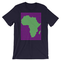 Magenta Squares Green Africa Unisex T-Shirt Map African Abyssinian Kiosk Fashion Cotton Apparel Clothing Bella Canvas Original Art