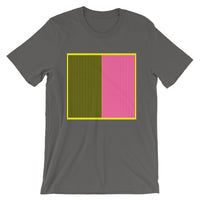 Yellow Back Black Magenta Lines Unisex T-Shirt Square Abyssinian Kiosk Fashion Cotton Apparel Clothing Bella Canvas Original Art 