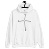 Black Outline Curve T Cross Unisex Hoodie Abyssinian Kiosk Ethiopian Latin Christian Jesus Gildan Original Art Fashion Cotton Apparel Clothing