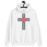 Black & Red Ellipse Cross Unisex Hoodie Abyssinian Kiosk Christian Jesus Religion Cross Gildan Original Art Fashion Cotton Apparel Clothing