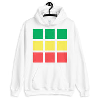 GYR Blocks Unisex Hoodie Gildan Original Art Abyssinian Kiosk Fashion Cotton Apparel Clothing Green Yellow Red Ethiopia Ethiopian Flag