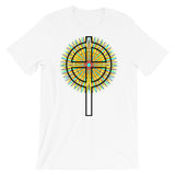 Star Cross Black Unisex T-Shirt Abyssinian Kiosk Hollow Circle Top Cross Ethiopian Coptic Orthodox Tewahedo Christian Bella Canvas Original Art Fashion Cotton Apparel Clothing