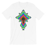 Psychedelic Black #10 Cross Unisex T-Shirt Trip Trippy Colorful Ethiopian Coptic Orthodox Abyssinian Kiosk Christian Bella Canvas Original Art Abyssinian Kiosk Fashion Cotton Apparel Clothing