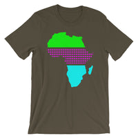 Africa Green Magenta Dots Cyan Unisex T-Shirt Abyssinian Kiosk Fashion Cotton Apparel Clothing Bella Canvas Original Art
