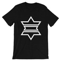 White Outline Star of David Unisex T-Shirt Abyssinian Kiosk White Outline Separated Into 3 Parts Star Jewish Falasha Ethiopia Bella Canvas Original Art Fashion Cotton Apparel Clothing