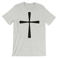 Black Solid Curved T Cross Unisex T-Shirt Abyssinian Kiosk Ethiopian Coptic Latin Christian Bella Canvas Original Art Fashion Cotton Apparel Clothing