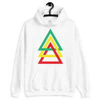 3 Triangles GYR Unisex Hoodie Abyssinian Kiosk Green Yellow Red Ethiopia Fashion Cotton Apparel Clothing Gildan Original Art