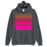 Pink to Yellow Unisex Hoodie Thick Bars to Thin Lines Abyssinian Kiosk Fashion Cotton Apparel Clothing Gildan Original Art