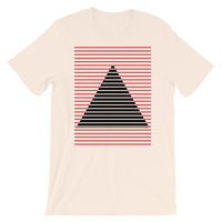 Red Black Lined Pyramid Unisex T-Shirt Abyssinian Kiosk Fashion Cotton Apparel Clothing Bella Canvas Original Art