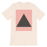 Red Black Lined Pyramid Unisex T-Shirt Abyssinian Kiosk Fashion Cotton Apparel Clothing Bella Canvas Original Art