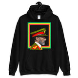 Haile Selassie Color Profile GYR Frame Unisex Hoodie Abyssinian Kiosk Emperor Rasta Rastafari Green Yellow Red Ethiopian Flag Ethiopia Africa African Abyssinia Habesha History Military Uniform Art Portrait Vintage Reggae Gildan Original Art Fashion Cotton Apparel Clothing