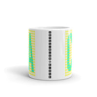 Cyan Yellow Grid CA Kaffa Mug