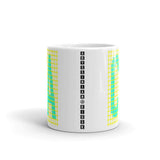 Cyan Yellow Grid CA Kaffa Mug