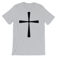 Black Solid Curved T Cross Unisex T-Shirt Abyssinian Kiosk Ethiopian Coptic Latin Christian Bella Canvas Original Art Fashion Cotton Apparel Clothing