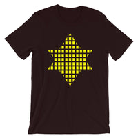 Yellow Boxes Star of David Unisex T-Shirt Abyssinian Kiosk Rectangles Jewish Falasha Abyssinia Ethiopia Bella Canvas Original Art Fashion Cotton Apparel Clothing