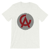 Black Lined Circle Red CA Unisex T-Shirt Lines California State Abyssinian Kiosk Fashion Cotton Apparel Clothing Bella Canvas Original Art