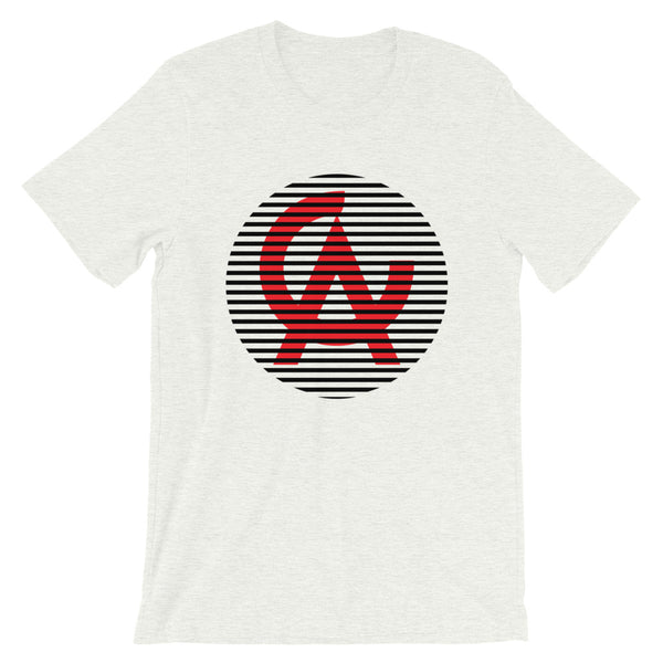 Black Lined Circle Red CA Unisex T-Shirt Lines California State Abyssinian Kiosk Fashion Cotton Apparel Clothing Bella Canvas Original Art