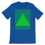 Green Lined Pyramid Unisex T-Shirt Abyssinian Kiosk Fashion Cotton Apparel Clothing Bella Canvas Original Art