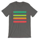 Green to Yellow to Red Bars Unisex T-Shirt Abyssinian Kiosk Ethiopia Fashion Cotton Apparel Clothing Bella Canvas Original Art