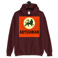 Abyssinian Kiosk Logo Black Letters Unisex Hoodie Ethiopian Lion of Judah Amharic Alphabet Abyssinia Ethiopia