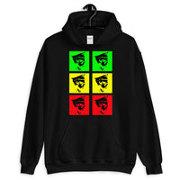 Pop Art Solid GYR Haile Selassie Unisex Hoodie Abyssinian Kiosk Emperor Rasta Rastafari Black Ethiopian Ethiopia Africa African Abyssinia Habesha History Military Uniform Art Portrait Vintage Reggae Gildan Original Art Fashion Cotton Apparel Clothing