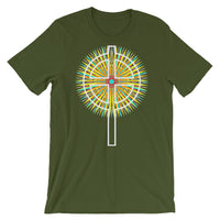 Star Cross White Unisex T-Shirt Abyssinian Kiosk Hollow Circle Top Cross Ethiopian Coptic Orthodox Tewahedo Christian Bella Canvas Original Art Fashion Cotton Apparel Clothing