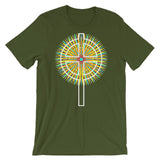 Star Cross White Unisex T-Shirt Abyssinian Kiosk Hollow Circle Top Cross Ethiopian Coptic Orthodox Tewahedo Christian Bella Canvas Original Art Fashion Cotton Apparel Clothing