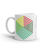 Green Yellow Red Cube Illusion Kaffa Mug