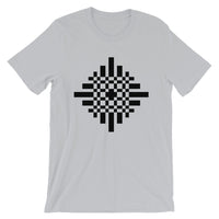 Black Pixel Cross Unisex T-Shirt Abyssinian Kiosk Equal Armed Cross Pixelated Fashion Cotton Apparel Clothing Bella Canvas Original Art