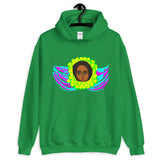Cyan & Magenta Angel Unisex Hoodie Traditional Ethiopian with Feathers and Wings Abyssinian Kiosk Ethiopian Gildan Original Art Fashion Cotton Apparel Clothing