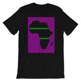 Africa Diagonal Lines Magenta Green Unisex T-Shirt Abyssinian Kiosk Fashion Cotton Apparel Clothing Bella Canvas Original Art