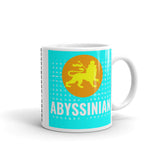 Abyssinian Logo Cyan Background Kaffa Mug