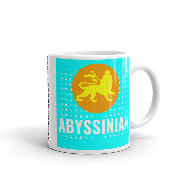 Abyssinian Logo Cyan Background Kaffa Mug