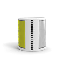 Grey Back White Yellow Lines Kaffa Mug