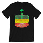 GYR Crown Black Lines Unisex T-Shirt Abyssinian Kiosk Empress Menen Crown Haile Selassie Green Yellow Red African Royal Royalty Fashion Cotton Apparel Clothing Bella Canvas Original Art