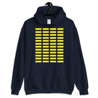 Yellow Grid Bars Unisex Hoodie Abyssinian Kiosk Rectangle Bars Spaced Evenly Grid Pattern Fashion Cotton Apparel Clothing Gildan Original Art