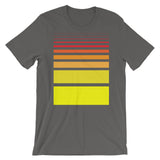 Red to Yellow Unisex T-Shirt Bars and Lines Orange Abyssinian Kiosk Fashion Cotton Apparel Clothing Bella Canvas Original Art 