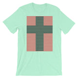 Black Cross Red Lines Unisex T-Shirt Abyssinian Kiosk Christian Jesus Religion Lined Latin Cross Bella Canvas Original Art Fashion Cotton Apparel Clothing