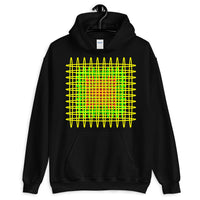 Yellow Green Red Ellipses Unisex Hoodie Abyssinian Kiosk Fashion Ellipses Inside Ellipses Cotton Apparel Clothing Gildan Original Art