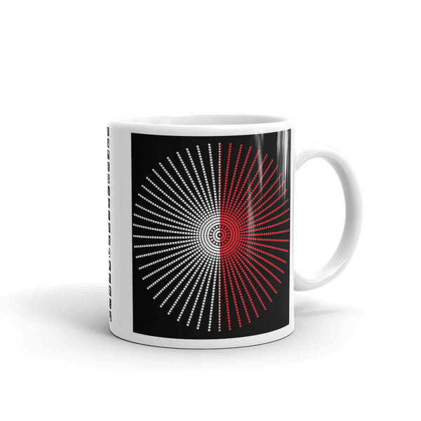 Half Blank Cube Spokes Half Red Black BG Kaffa Mug