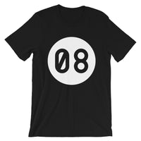 Blank 08 White Circle Unisex T-Shirt Zero Eight in a White Circle Abyssinian Kiosk Fashion Cotton Apparel Clothing Bella Canvas Original Art