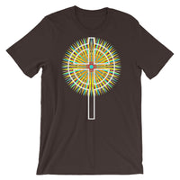 Star Cross White Unisex T-Shirt Abyssinian Kiosk Hollow Circle Top Cross Ethiopian Coptic Orthodox Tewahedo Christian Bella Canvas Original Art Fashion Cotton Apparel Clothing