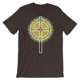 Star Cross White Unisex T-Shirt Abyssinian Kiosk Hollow Circle Top Cross Ethiopian Coptic Orthodox Tewahedo Christian Bella Canvas Original Art Fashion Cotton Apparel Clothing