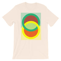 Green Yellow Rings Red Inner Unisex T-Shirt Abyssinian Kiosk Fashion Cotton Apparel Clothing Bella Canvas Original Art