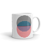 Black Blue Red Lined Circles Kaffa Mug