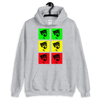 Pop Art Solid GYR Haile Selassie Unisex Hoodie Abyssinian Kiosk Emperor Rasta Rastafari Black Ethiopian Ethiopia Africa African Abyssinia Habesha History Military Uniform Art Portrait Vintage Reggae Gildan Original Art Fashion Cotton Apparel Clothing