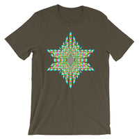  White Boxes Psychedelic Star of David Unisex T-Shirt Trip Trippy Colorful Abyssinian Kiosk Rectangles Ethiopia Jewish Falasha Bella Canvas Original Art Fashion Cotton Apparel Clothing