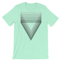 Black Chiaroscuro Triangles Unisex T-Shirt From Light to Bold Color Abyssinian Kiosk Fashion Cotton Apparel Clothing Bella Canvas Original Art