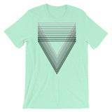 Black Chiaroscuro Triangles Unisex T-Shirt From Light to Bold Color Abyssinian Kiosk Fashion Cotton Apparel Clothing Bella Canvas Original Art